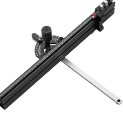 VEVOR Precision Miter Gauge, Standard Slot 3/4'' x 3/8'', Aluminum Alloy Table Saw Miter Gauge with 24 in Grating 15 Angle Stops Adjustable Spring Loaded Plunger and Removable Disc, for Woodworking