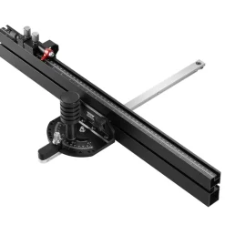 VEVOR Precision Miter Gauge, Standard Slot 3/4'' x 3/8'', Aluminum Alloy Table Saw Miter Gauge with 24 in Grating 15 Angle Stops Adjustable Spring Loaded Plunger and Removable Disc, for Woodworking