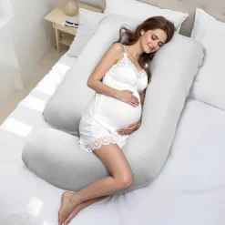 VEVOR Pregnancy Pillow, G-Shaped Maternity Pillow for Sleeping, Full-Body Support Pillow with Removable & Washable Cover, Soft and Breathable Pregnancy Body Pillows for Back, Belly, Hips, Legs Relief