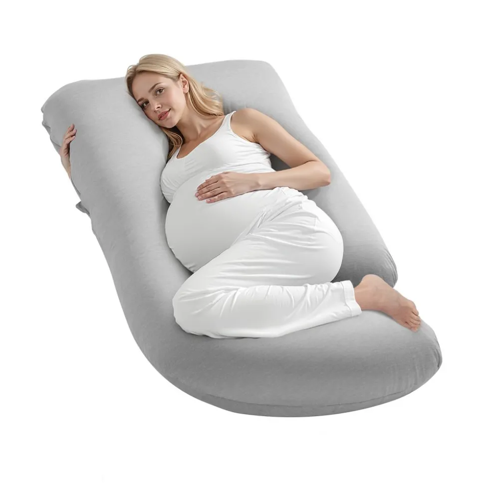 VEVOR Pregnancy Pillow, G-Shaped Maternity Pillow for Sleeping, Full-Body Support Pillow with Removable & Washable Cover, Soft and Breathable Pregnancy Body Pillows for Back, Belly, Hips, Legs Relief
