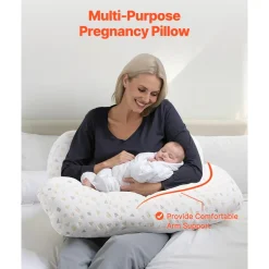 VEVOR Pregnancy Pillows for Sleeping, Adjustable Maternity Pillow for Pregnant Women, Soft Pregnancy Body Pillow with Removable & Washable Cover for Back Belly Hip Support, Lightweight and Portable