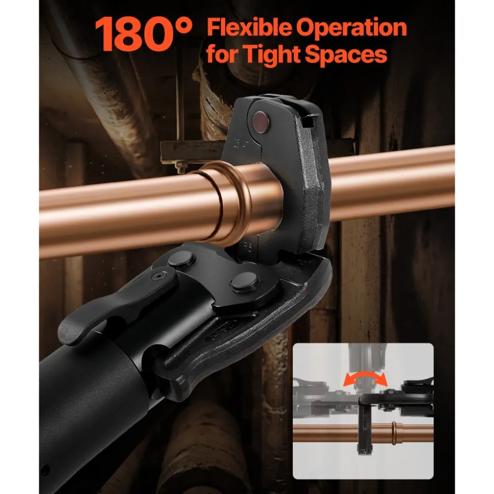 VEVOR Press Actuator for 24KN Compact Series Press Tools, Works with 1/2", 3/4", 1" & 1-1/4" Press Rings - Compatible with ProPress Copper Pipes (Ring NOT Included)