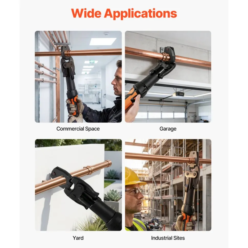 VEVOR Press Actuator for 24KN Compact Series Press Tools, Works with 1/2", 3/4", 1" & 1-1/4" Press Rings - Compatible with ProPress Copper Pipes (Ring NOT Included)