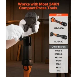VEVOR 1/2" Press Jaw for Compact Series Press Tools, 52 HRC Hardened Steel Pressing Jaw for High Pressure HVAC/R Applications - Compatible with 24KN Press Tools for RLS Copper Pipes Connections