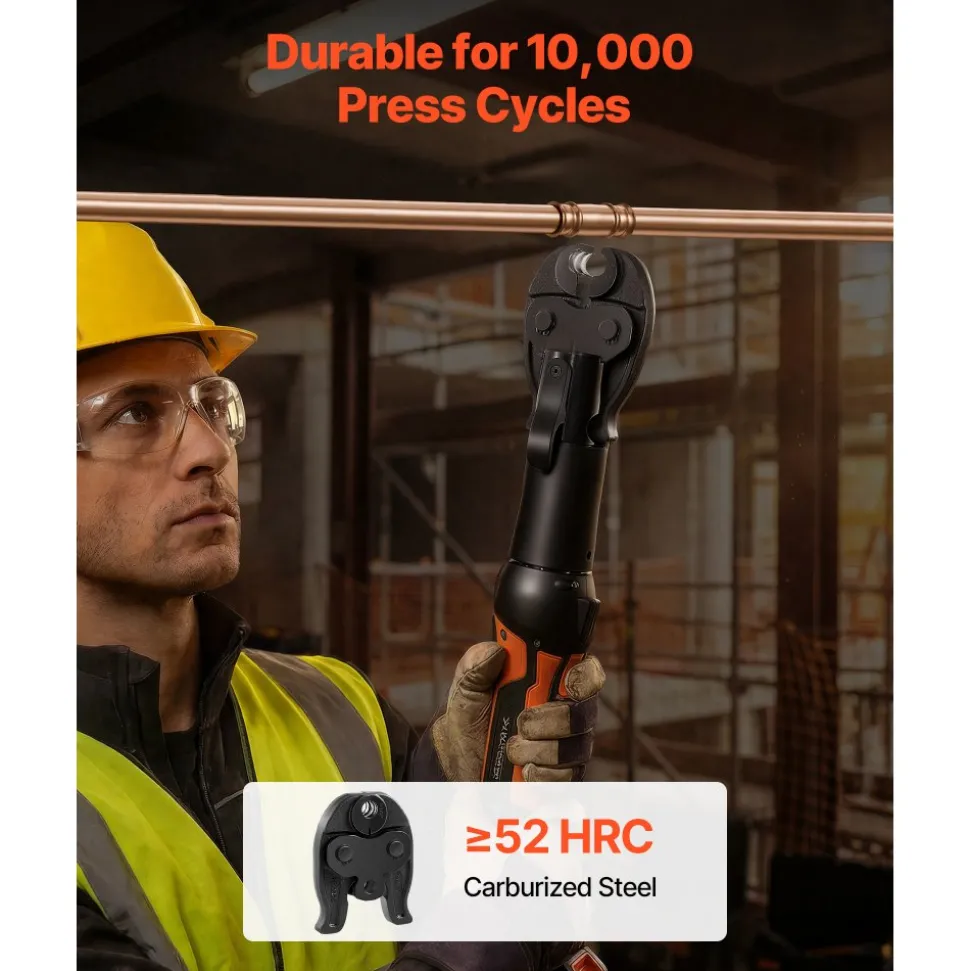VEVOR 1/2" Press Jaw for Compact Series Press Tools, 52 HRC Hardened Steel Pressing Jaw for High Pressure HVAC/R Applications - Compatible with 24KN Press Tools for RLS Copper Pipes Connections