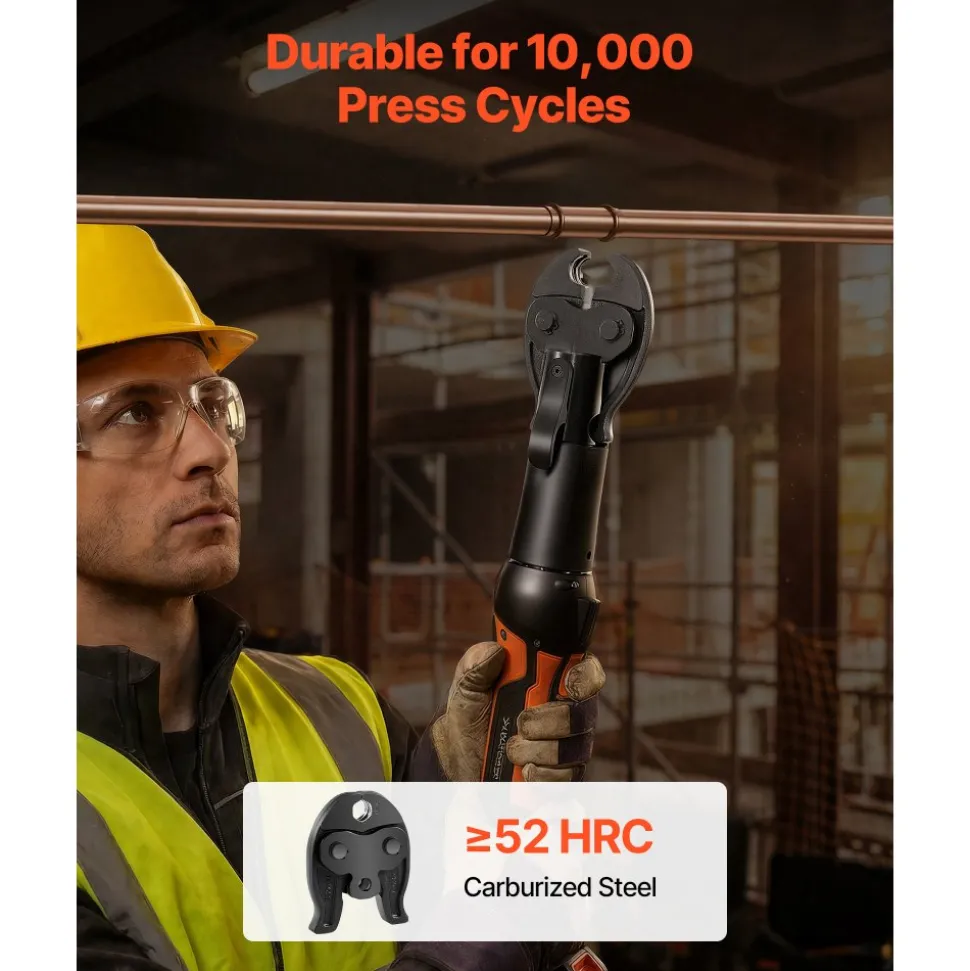 VEVOR 1/2" Press Jaw for 24KN Compact Series Press Tools, 52 HRC Hardened Steel Pressing Jaw - Compatible with ProPress Copper Pipes Connections