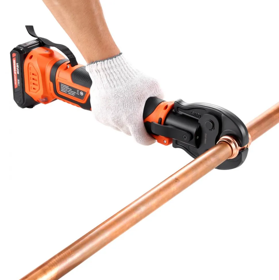 VEVOR Press Tool Kit, 18V Electric Pipe Crimping Tool for 1/2", 3/4", 1" Copper Tubes, 24KN Press Tool Compatible with ProPress - with 3 VUS Jaws, 2pcs 2AH Batteries, Fast Charger & Carrying Case
