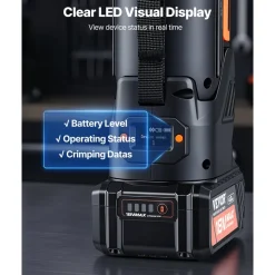 VEVOR Press Tool, 18V Electric Pipe Crimping Tool for 1/2”, 3/4”, 1”, 1 1/4", 1 1/2", 2" Copper Pipes, 32KN Press Tool Kit Compatible with ProPress - with Brushless Motor, 6 VUS Jaws, 2pcs 4AH Battery