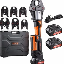 VEVOR Press Tool, 18V Electric Pipe Crimping Tool for 1/2”, 3/4”, 1”, 1 1/4