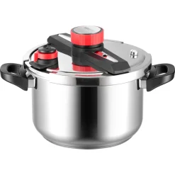 VEVOR Pressure Cooker, 10Qt Pressure Cooker Stainless Steel, Pressures Canner with Steaming Rack, Tempered Glass Lid, Three Pressures Settings for Meat, Beans, Rice, Soup, Sauces, Cook up to 100 kPa