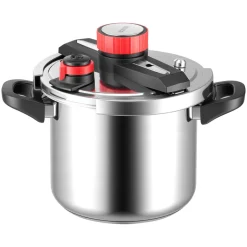 VEVOR Pressure Cooker, 8Qt Pressure Cooker Stainless Steel, Pressures Canner with Steaming Rack, Tempered Glass Lid, Three Pressures Settings for Meat, Beans, Rice, Soup, Sauces, Cook up to 100 kPa