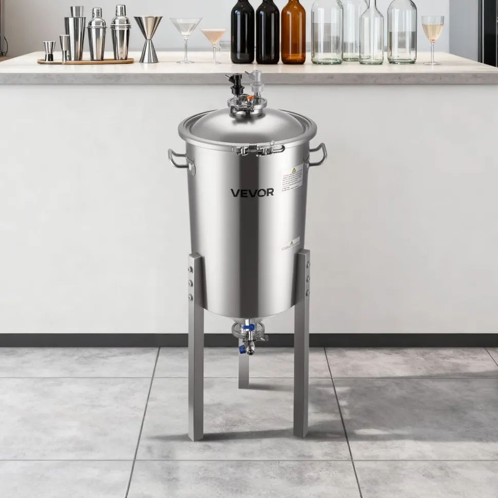 VEVOR Pressure Fermenter 15 PSI, 8 Gal/30L All-in-One Stainless Steel Conical Secondary Fermentation Bucket, for Wine, Beer Brewing Equipment