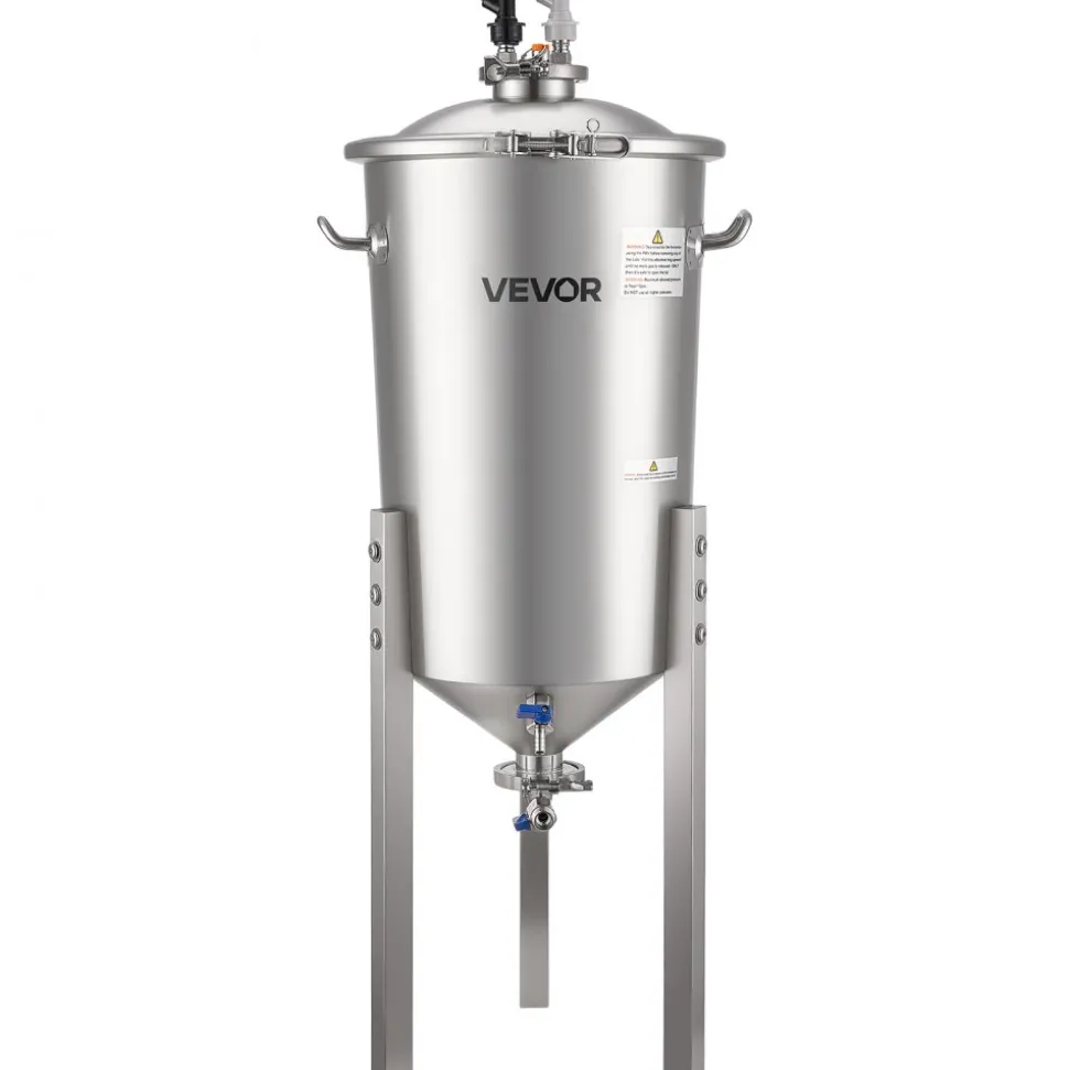 VEVOR Pressure Fermenter 15 PSI, 8 Gal/30L All-in-One Stainless Steel Conical Secondary Fermentation Bucket, for Wine, Beer Brewing Equipment