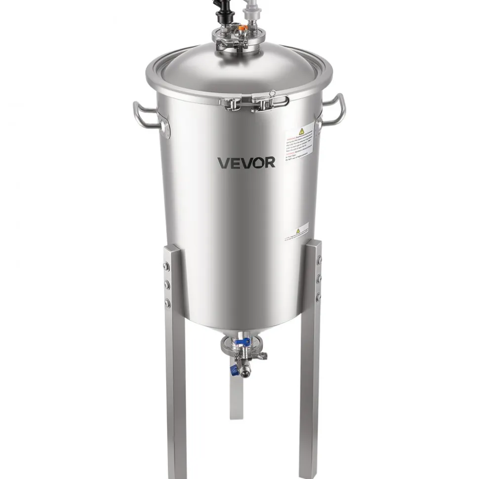 VEVOR Pressure Fermenter 15 PSI, 8 Gal/30L All-in-One Stainless Steel Conical Secondary Fermentation Bucket, for Wine, Beer Brewing Equipment