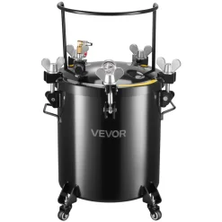VEVOR Pressure Pot Tank, 10.6 Gal/40 L Heavy Duty Steel Air Tool Pressure Pot, Pressures Pots with Three Quick-Connect Couplers for Home Use, DIY, Art Creations, Large-Diameter Tank