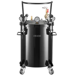 VEVOR Pressure Pot tank, 7.9 Gal/30 L Heavy Duty Steel Air Tool Pressure Pot, Pressures Pots with Three Quick-Connect Couplers for Home Use, DIY, Art Creations, Large-Diameter Tank
