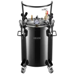 VEVOR Pressure Pot tank, 7.9 Gal/30 L Heavy Duty Steel Air Tool Pressure Pot, Pressures Pots with Three Quick-Connect Couplers for Home Use, DIY, Art Creations, Large-Diameter Tank