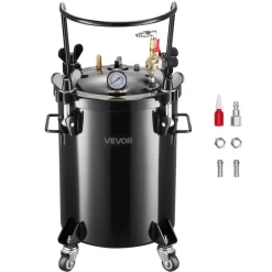 VEVOR Pressure Pot tank, 7.9 Gal/30 L Heavy Duty Steel Air Tool Pressure Pot, Pressures Pots with Three Quick-Connect Couplers for Home Use, DIY, Art Creations, Large-Diameter Tank