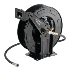 VEVOR Pressure Washer Hose Reel, 50 ft x 3/8 inch Retractable Power Heavy-Duty Steel Washer Hose Reel, 4000PSI Max, Auto-Rewinding, Flexible Wall/Floor Mounted for Car Washing,Garden,Floor Cleaning