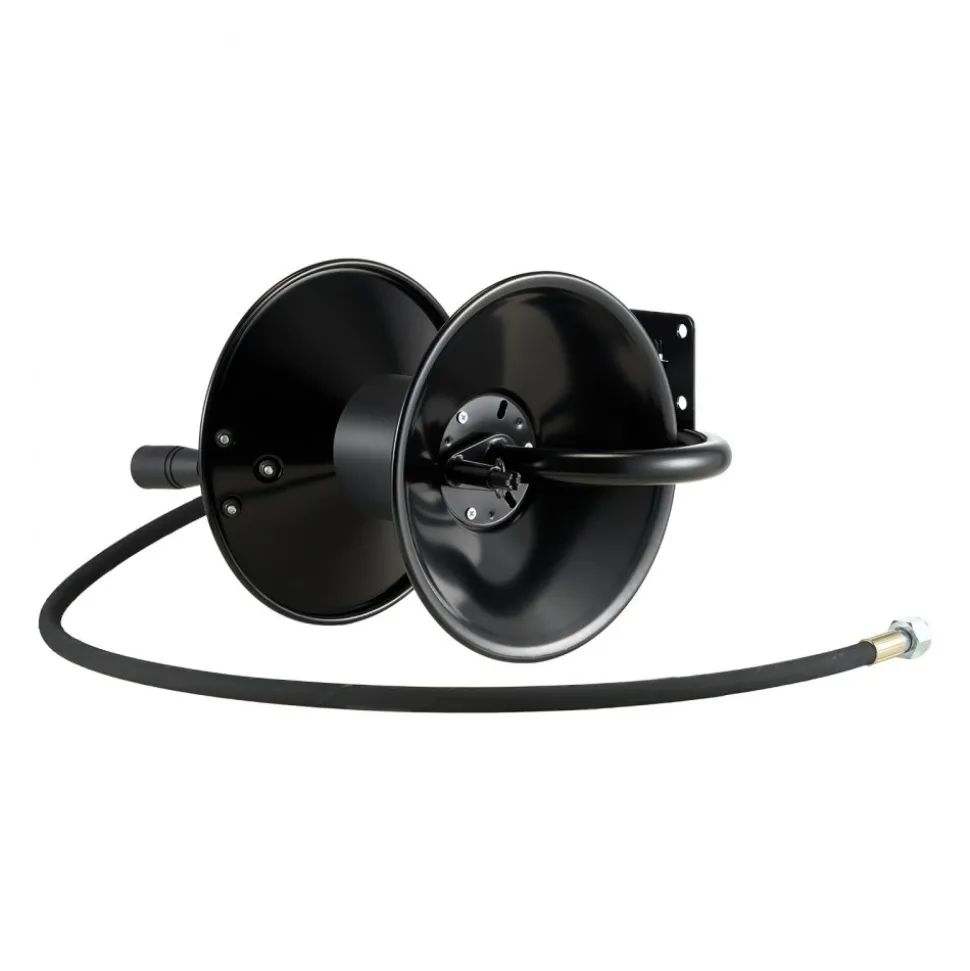 VEVOR Pressure Washer Hose Reel, 50 ft x 3/8 inch Heavy-Duty Steel Bracket-Mounted Pressure Hose Reel, Wall/Floor/Truck Mount, 4000PSI Max, Manual Power Hand Crank for Car/Floor Washing,Garden