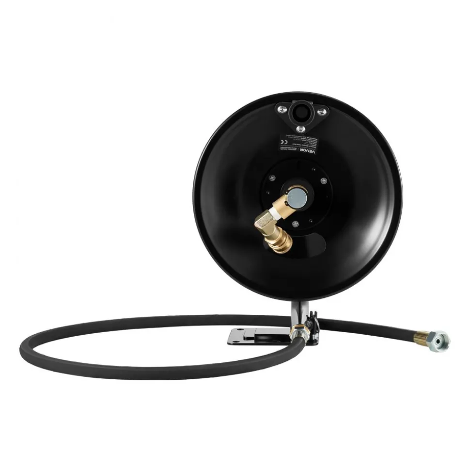 VEVOR Pressure Washer Hose Reel, 50 ft x 3/8 inch Heavy-Duty Steel Bracket-Mounted Pressure Hose Reel, Wall/Floor/Truck Mount, 4000PSI Max, Manual Power Hand Crank for Car/Floor Washing,Garden