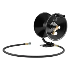 VEVOR Pressure Washer Hose Reel, 50 ft x 3/8 inch Heavy-Duty Steel Bracket-Mounted Pressure Hose Reel, Wall/Floor/Truck Mount, 4000PSI Max, Manual Power Hand Crank for Car/Floor Washing,Garden