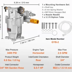 VEVOR Pressure Washer Pump, 3/4