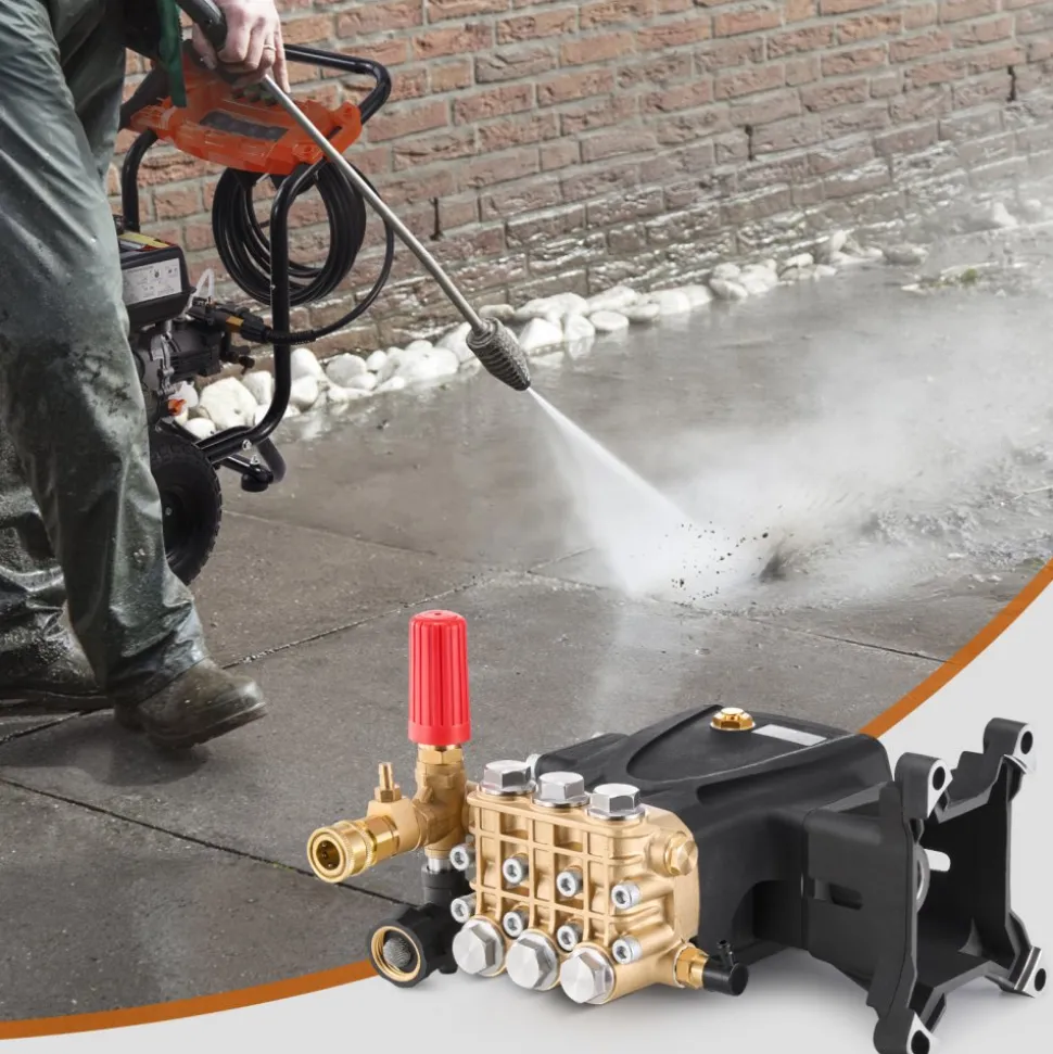 VEVOR Pressure Washer Pump, 1" Shaft Horizontal Triplex Plunger, 4200 PSI, 4.2GPM, Replacement Power Washer Pumps Kit with 5 Nozzles, Compatible with Simpson MorFlex 40224, 40225, 40226, Santoprene