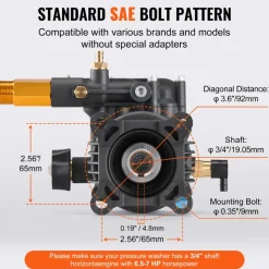 VEVOR Pressure Washer Pump, 3/4