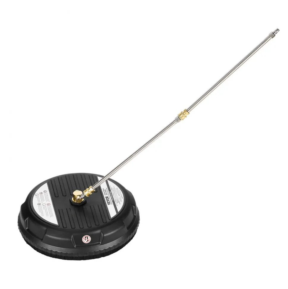 VEVOR 15" Pressure Washer Surface Cleaner, 4000 Max PSI, 1/4 Quick Connector, 2 Spray Nozzles, 2 Extended Wands for Driveway, Sidewalk, Patio, Deck