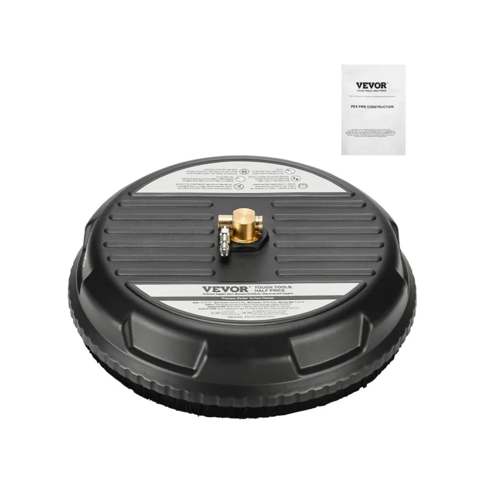 VEVOR 16.5" Pressure Washer Surface Cleaner, Raised Handle, Stainless Steel, Power Washer Attachment with Wheels for Concrete, Patio, Sidewalk, Deck, Driveway, Floor, 4000 Max PSI, 3/8 Quick Connector