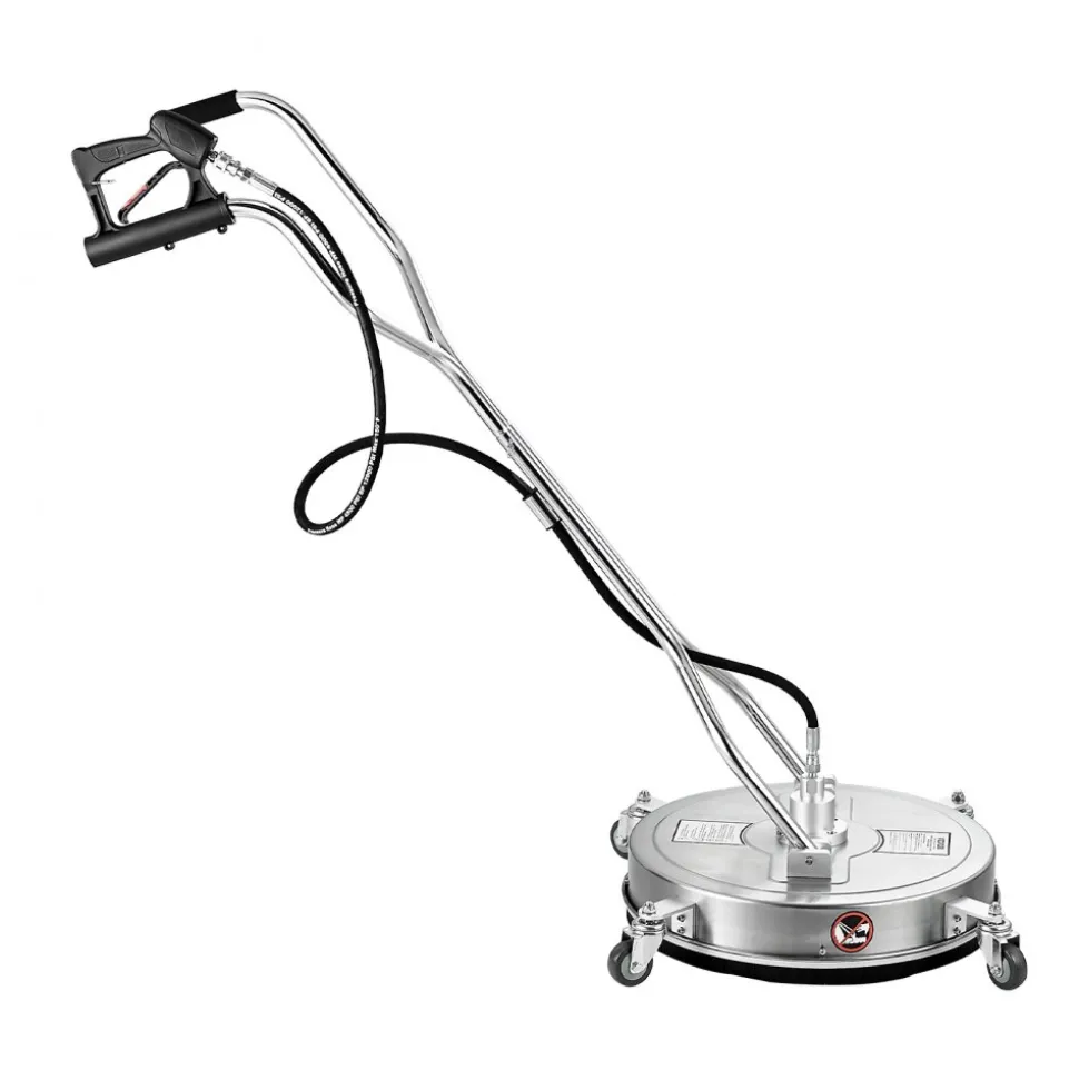 VEVOR 21" Pressure Washer Surface Cleaner, Stainless Steel Pressure Washer Attachments with 4 Wheels, 4500 Max PSI, 3/8 Quick Connector, 2 Spray Nozzles, Dual Handle, for Concrete, Patio, Sidewalk