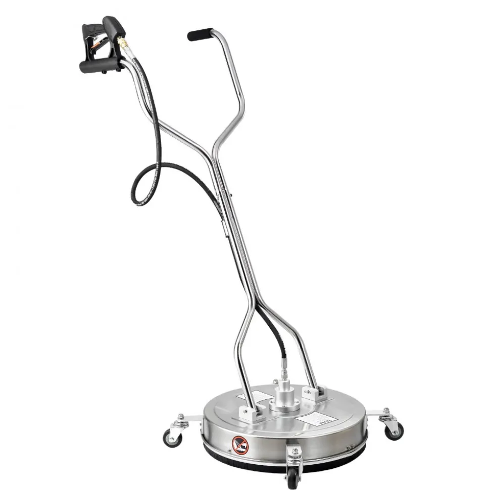 VEVOR 21" Pressure Washer Surface Cleaner, Stainless Steel Pressure Washer Attachments with 4 Wheels, 4500 Max PSI, 3/8 Quick Connector, 2 Spray Nozzles, Dual Handle, for Concrete, Patio, Sidewalk