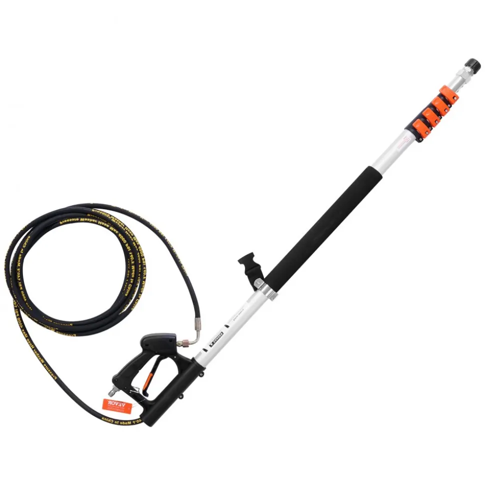 VEVOR Pressure Washer Telescoping Wand, 18 ft, 4000 psi, Telescopic Spray Wand with Power Washer Extension Wands, Gutter Cleaner, Brush Head, 5 Spray Nozzle Tips, Adapter and Adjustable Support Belt