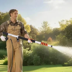 VEVOR Pressure Washer Telescoping Wand, 24 ft, 4000 psi, Telescopic Spray Wand with Power Washer Extension Wands, Gutter Cleaner, Brush Head, Pivoting Coupler, 7 Spray Nozzles and Support Harness