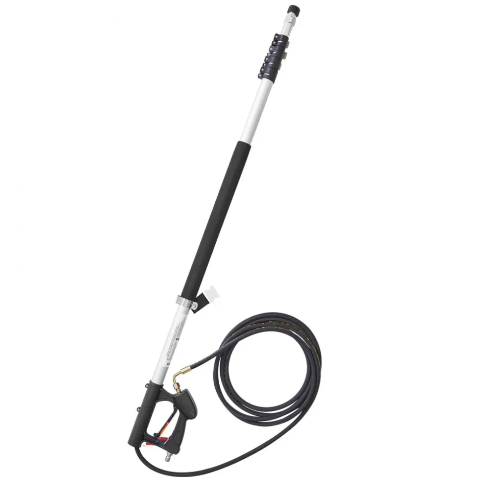 VEVOR Pressure Washer Telescoping Wand, 24 ft, 4000 psi, Telescopic Spray Wand with Power Washer Extension Wands, Gutter Cleaner, Brush Head, Pivoting Coupler, 7 Spray Nozzles and Support Harness
