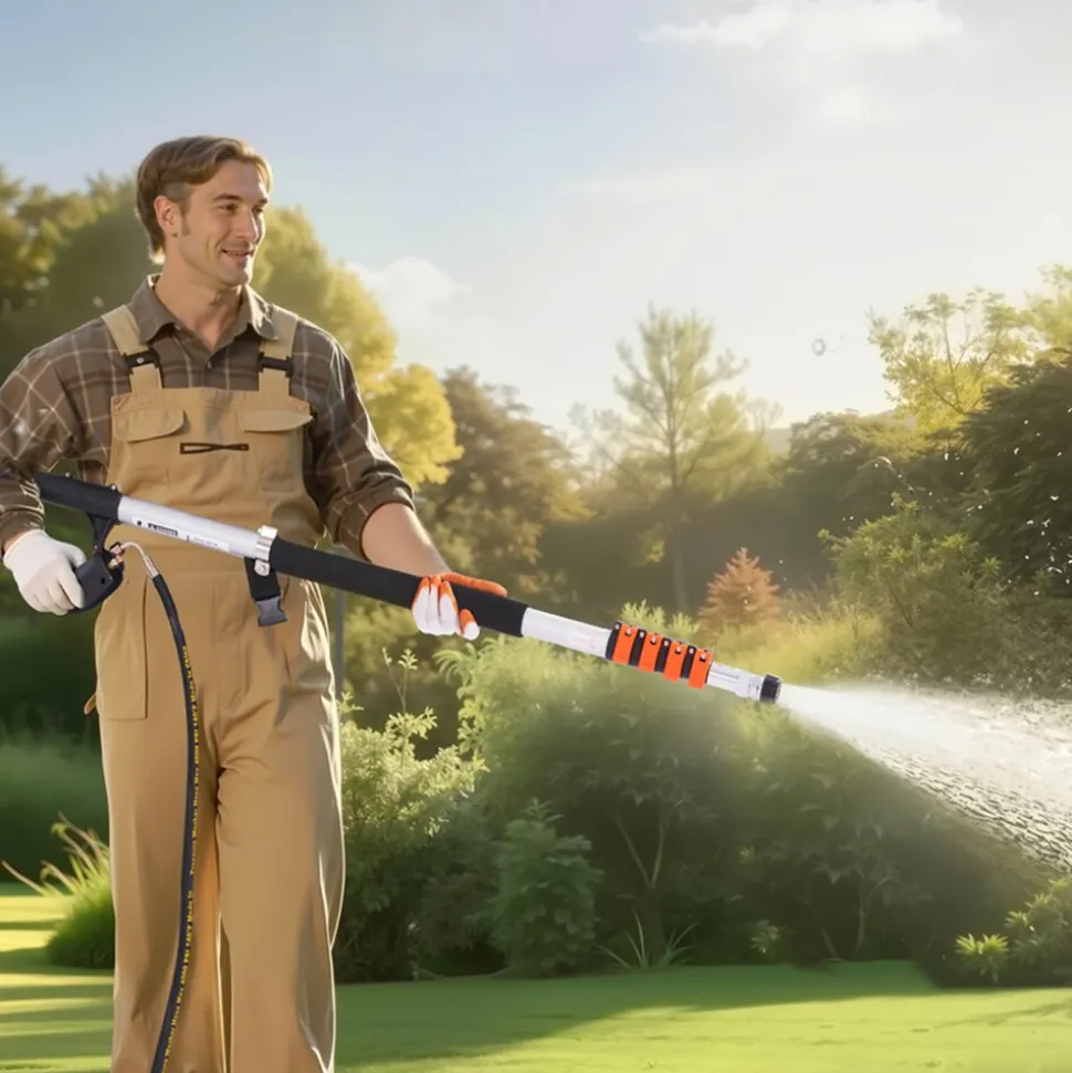 VEVOR Pressure Washer Telescoping Wand, 24 ft, 4000 psi, Telescopic Spray Wand with Power Washer Extension Wands, Gutter Cleaner, Pivoting Coupler, 7 Spray Nozzle Tips and Adjustable Support Harness
