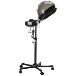 VEVOR Professional Hair Steamer for Deep Conditioning, 11.81-inch Hooded Ionic Hair Steamer with 2 Modes, Height-Adjustable Standing Hair Steamer with Timer, 5 Wheels (2 Lockable) for Salon Home Spa