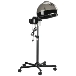VEVOR Professional Hair Steamer for Deep Conditioning, 11.81-inch Hooded Ionic Hair Steamer with 2 Modes, Height-Adjustable Standing Hair Steamer with Timer, 5 Wheels (2 Lockable) for Salon Home Spa