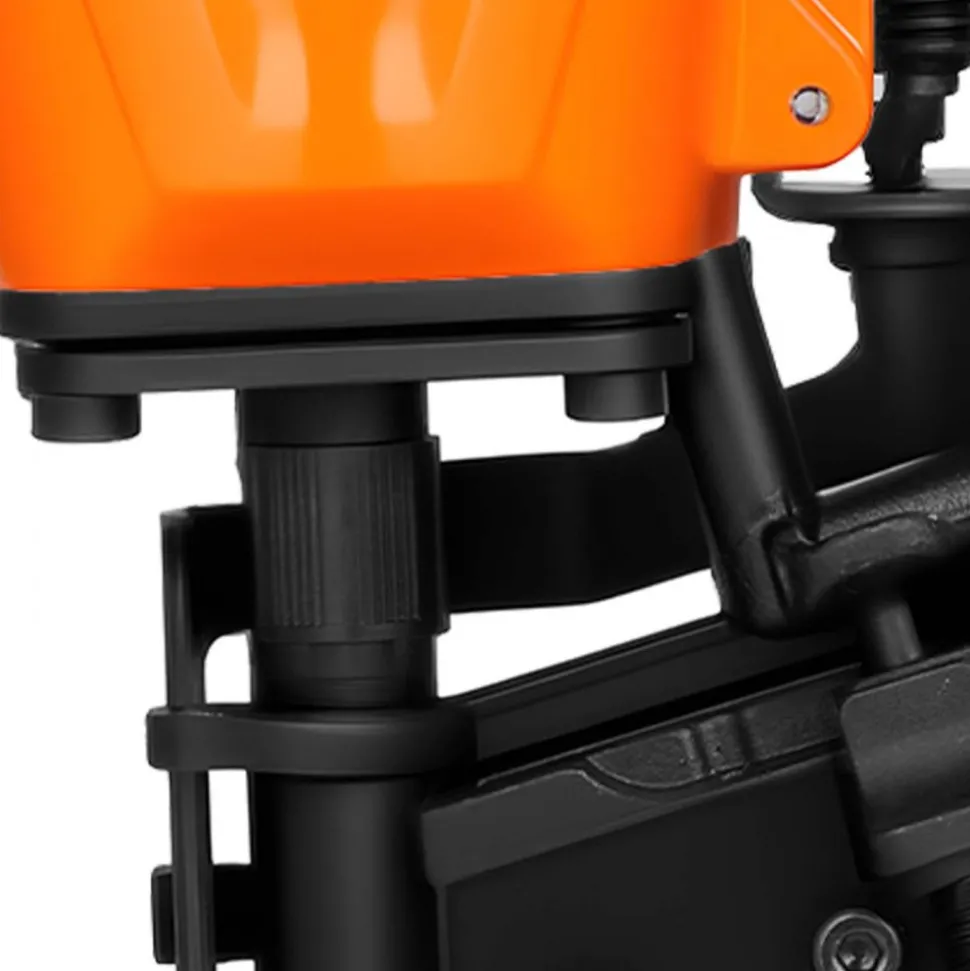 VEVOR Professional Roofing Nailer CN45N, 3/4" to 1-3/4" 15 Degree Air Roofing Nail Gun, 4–5 Nails/S Ultra-Fast Nailing, 70-110 PSI Pneumatic Coil Nailer for Asphalt Shingles, Roof Sheathing