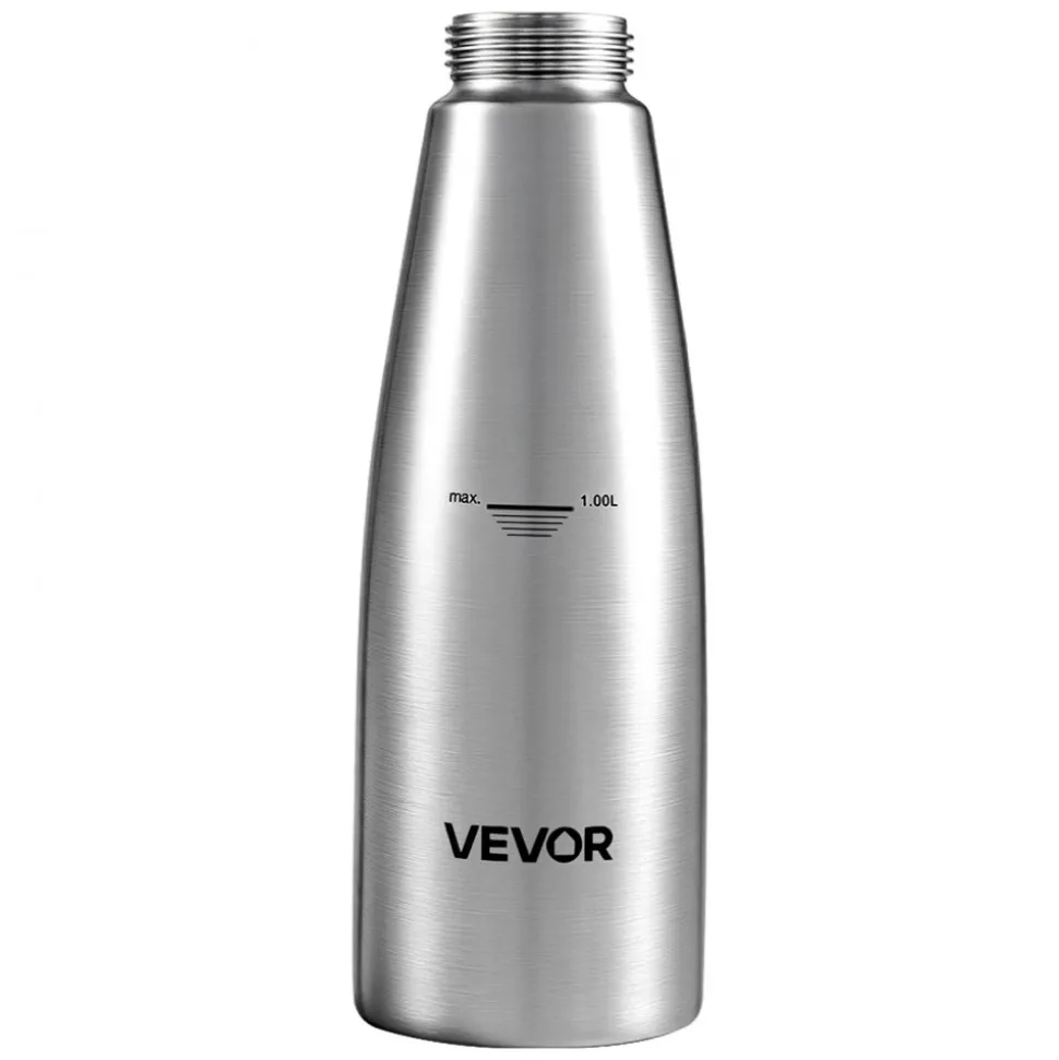 VEVOR Professional 304 Stainless Steel Whipped Cream Dispenser 1000ml, Leak-Free Whipped Cream Maker, Whip Cream Canister with 3 Decorating Nozzles & Cleaning Brush, N₂O Chargers (Not Included)