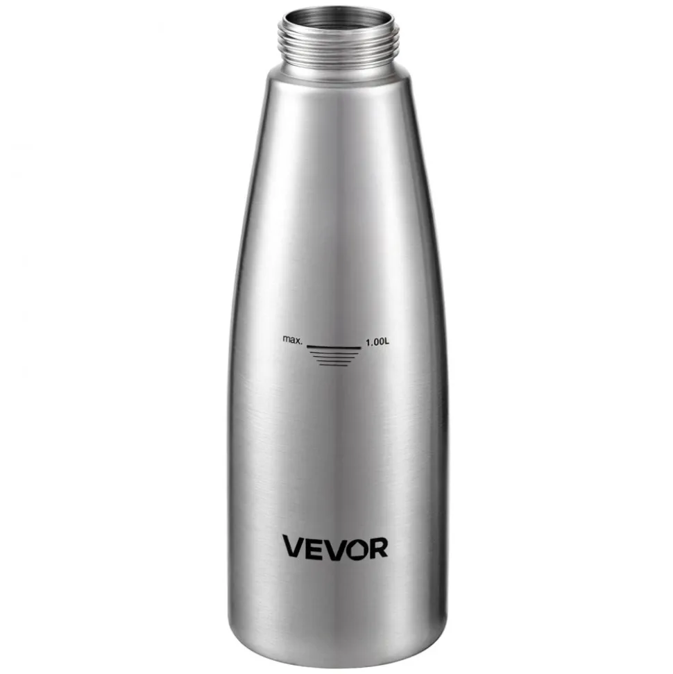 VEVOR Professional 304 Stainless Steel Whipped Cream Dispenser 1000ml, Leak-Free Whipped Cream Maker, Whip Cream Canister with 3 Decorating Nozzles & Cleaning Brush, N₂O Chargers (Not Included)