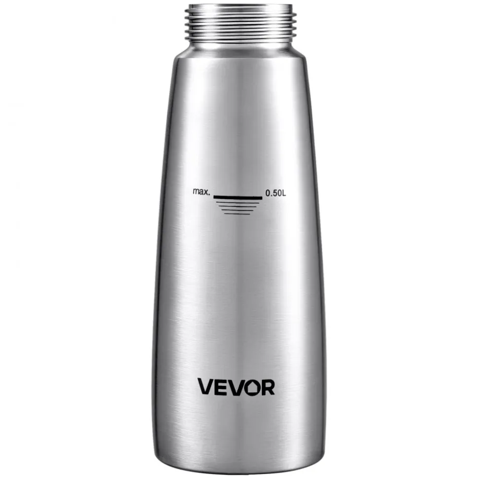 VEVOR Professional 304 Stainless Steel Whipped Cream Dispenser 500ml, Leak-Free Whipped Cream Maker, Whip Cream Canister with 3 Decorating Nozzles & Cleaning Brush, N₂O Chargers (Not Included)