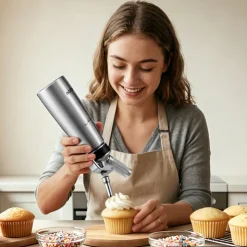 VEVOR Professional 304 Stainless Steel Whipped Cream Dispenser 500ml, Leak-Free Whipped Cream Maker, Whip Cream Canister with 3 Decorating Nozzles & Cleaning Brush, N₂O Chargers (Not Included)