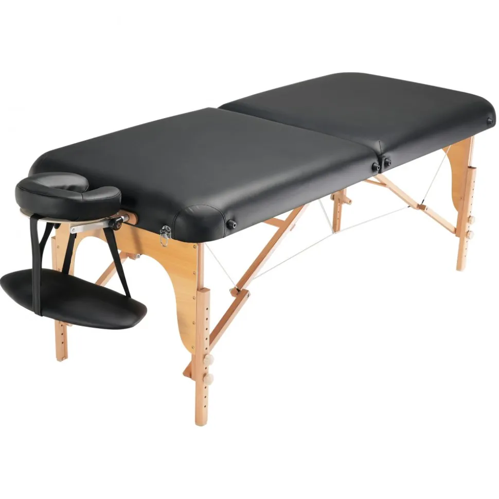 VEVOR Professional Wide Massage Table 30" W, Heavy Duty Folding Massage Table, 8-Level Height Adjustable Facial Salon Tattoo Bed, Portable Spa Table with Headrest, Hand Pallet & Carrying Bag, 750LBS