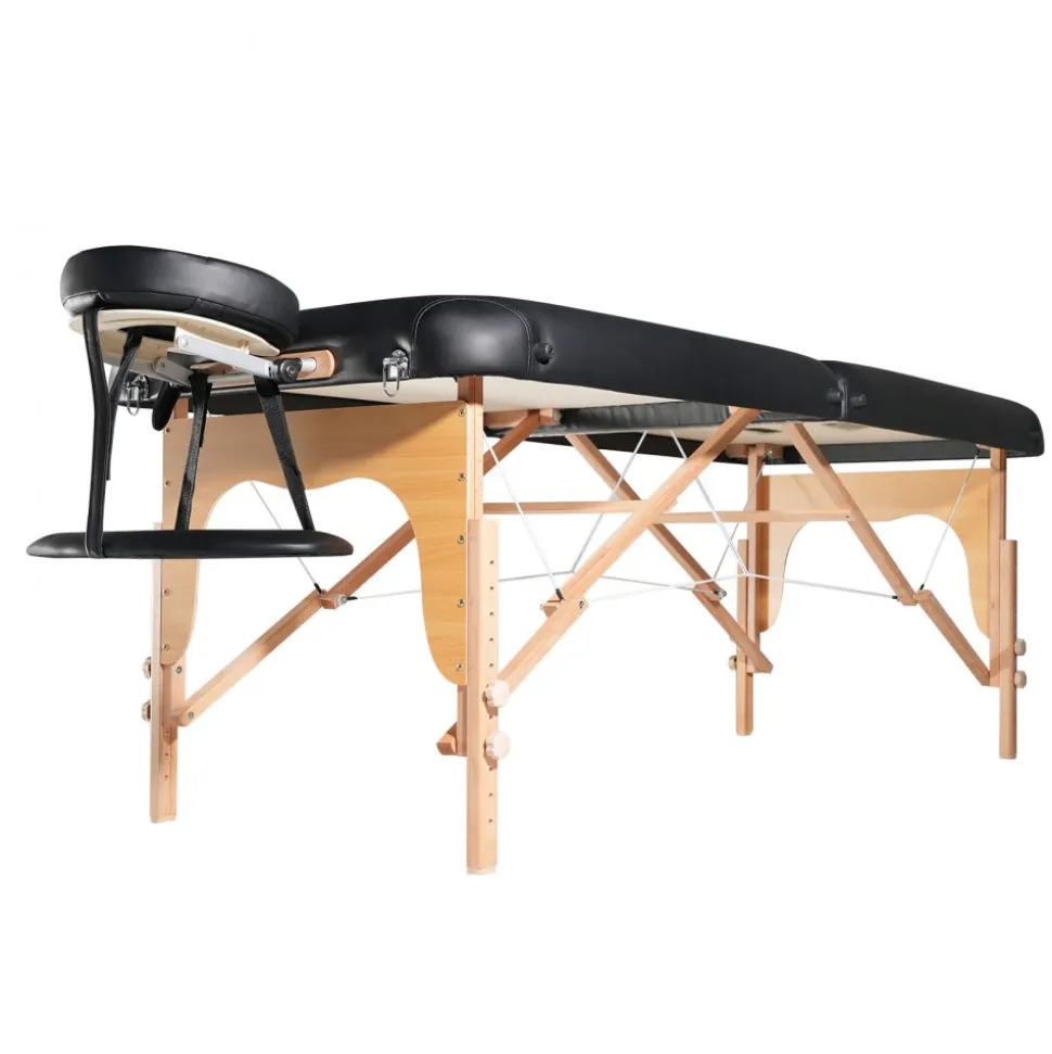 VEVOR Professional Wide Massage Table 30" W, Heavy Duty Folding Massage Table, 8-Level Height Adjustable Facial Salon Tattoo Bed, Portable Spa Table with Headrest, Hand Pallet & Carrying Bag, 750LBS