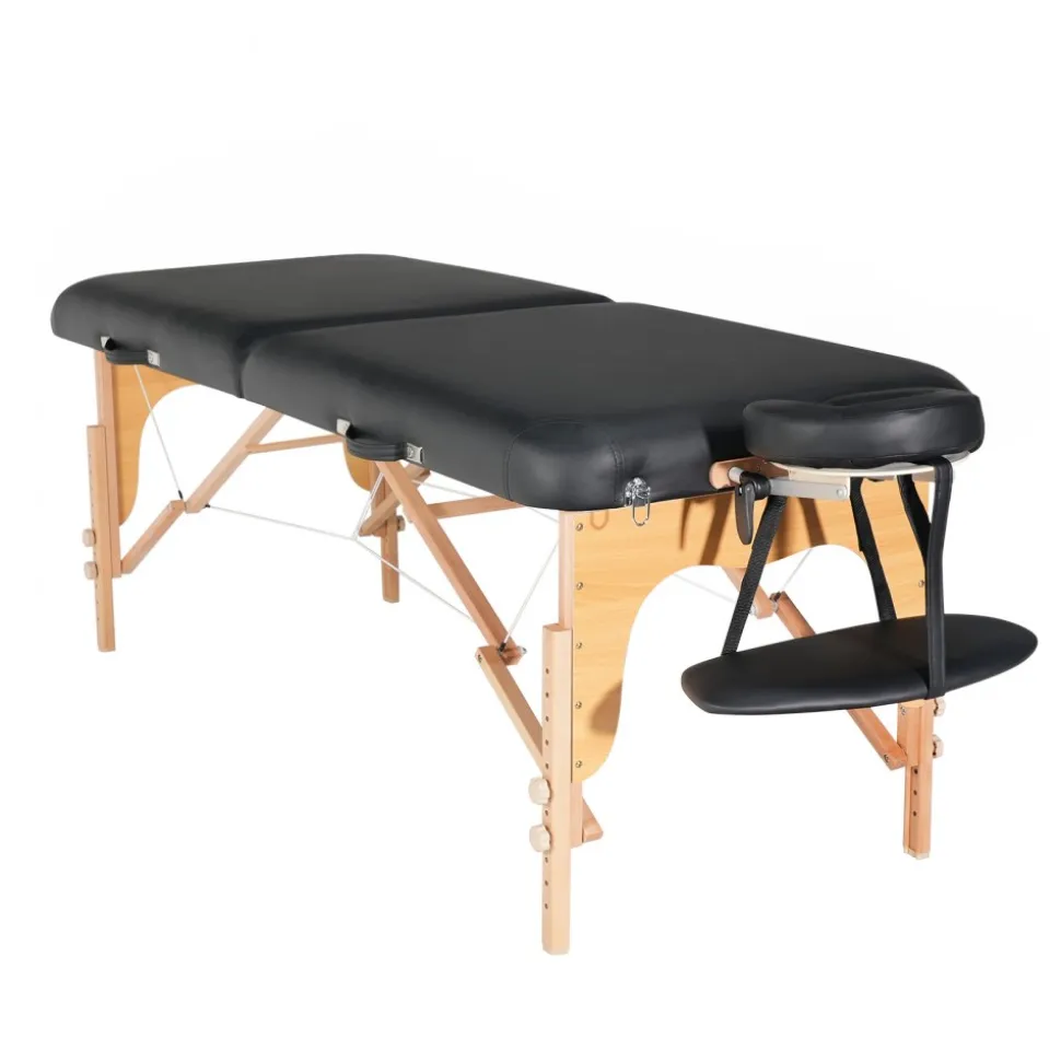 VEVOR Professional Wide Massage Table 30" W, Heavy Duty Folding Massage Table, 8-Level Height Adjustable Facial Salon Tattoo Bed, Portable Spa Table with Headrest, Hand Pallet & Carrying Bag, 750LBS