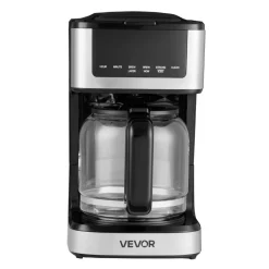 VEVOR Programmable Coffee Maker, 12 Cup Programmable Drip Coffee Makers with Touch Screen, 4-Hour Keep Warm Coffee Makers Drips, 2 Brew Strengths Drip Coffee Machine for Home, 24-Hour Programmable