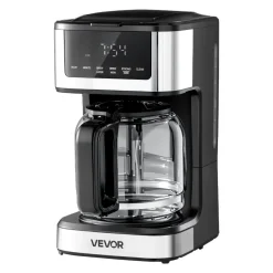 VEVOR Programmable Coffee Maker, 12 Cup Programmable Drip Coffee Makers with Touch Screen, 4-Hour Keep Warm Coffee Makers Drips, 2 Brew Strengths Drip Coffee Machine for Home, 24-Hour Programmable
