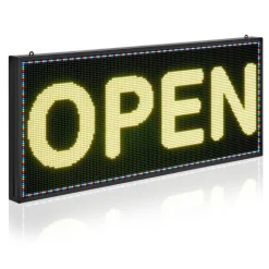 VEVOR Programmable LED Sign, P10 Full Color Flexible Digital Scrolling Panel, DIY Custom Text Pattern GIF Display Board, Bluetooth APP Control Message Shop Sign for Store Business Advertising, 40x8 in